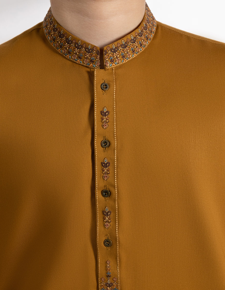 MUSTARD BLENDED KURTA | JCK-A-39421/S25/JJ9955-SF - Image 4
