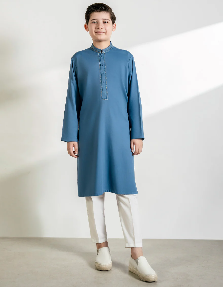 LIGHT BLUE BLENDED KURTA | JCK-A-39423/S25/JJ9955-SF