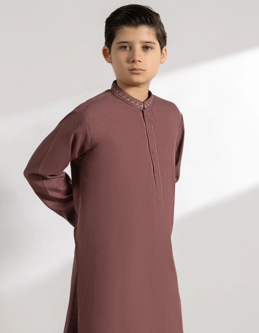 DARK PINK BLENDED KURTA | JCK-A-39447/S25/JJ10076-FL - Image 2