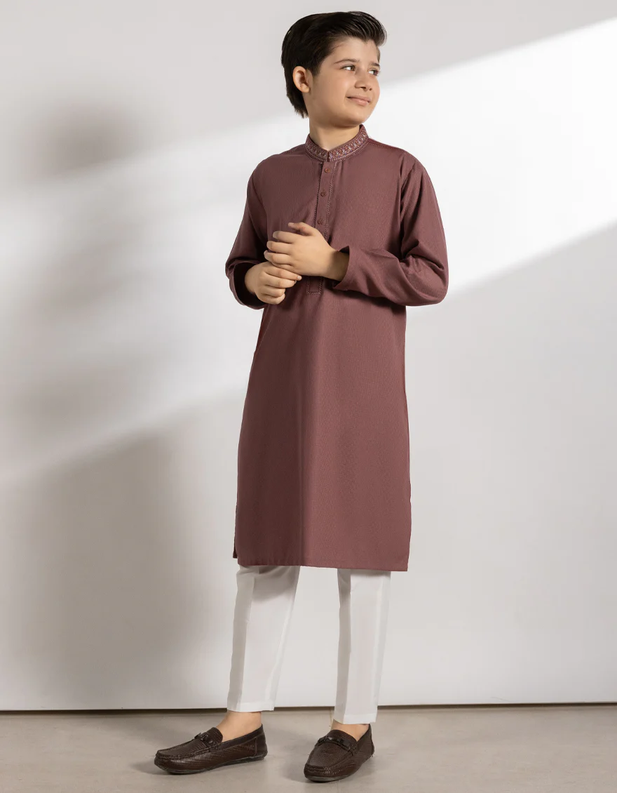DARK PINK BLENDED KURTA | JCK-A-39447/S25/JJ10076-FL - Image 3