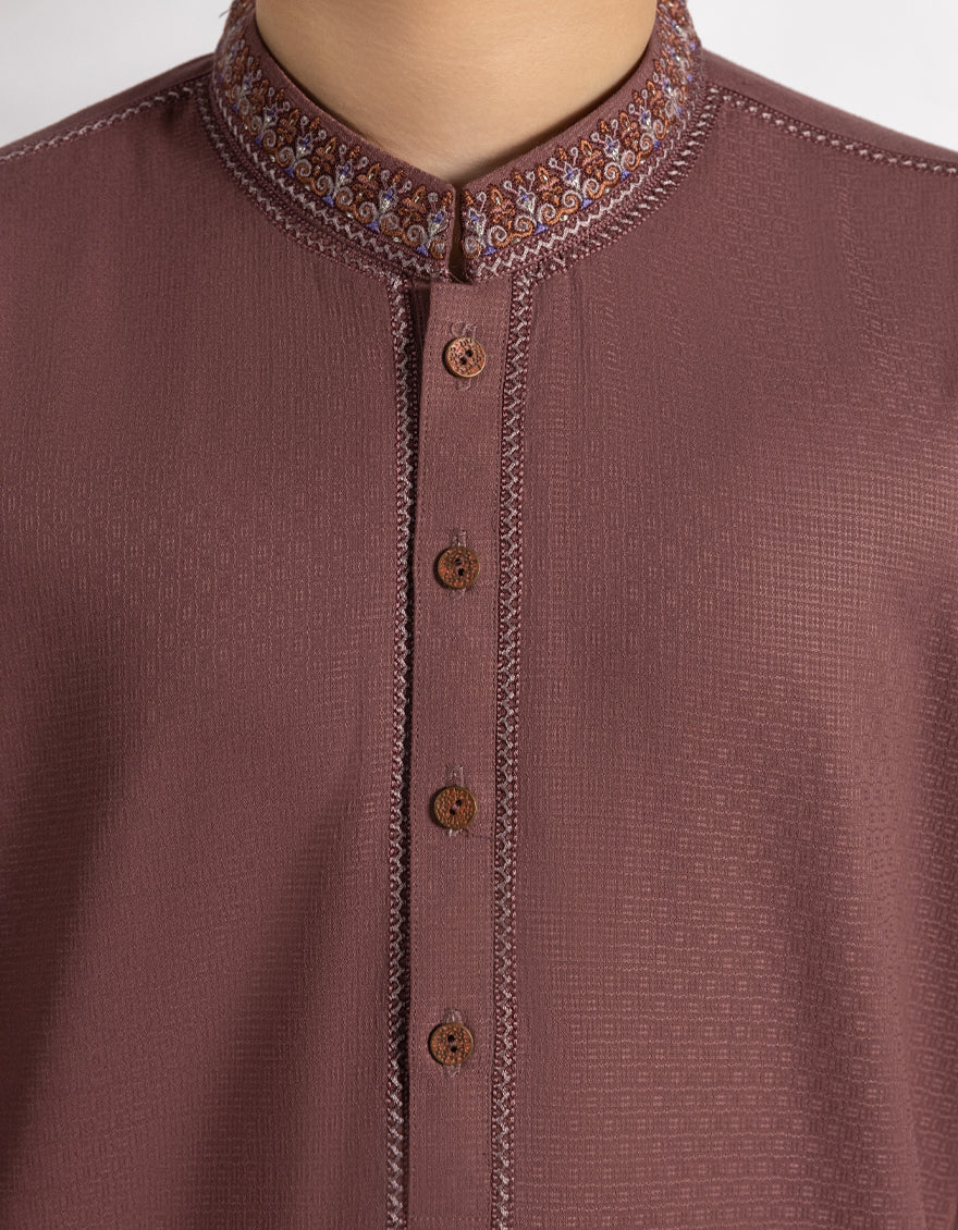 DARK PINK BLENDED KURTA | JCK-A-39447/S25/JJ10076-FL - Image 4