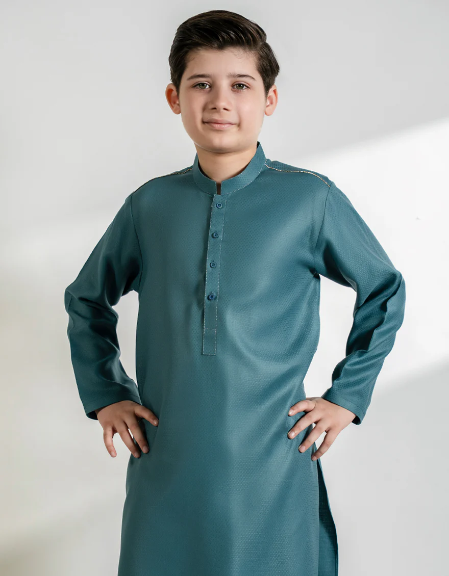 SEA GREEN BLENDED KURTA | JCK-A-39450/S25/JJ10077-PN - Image 2