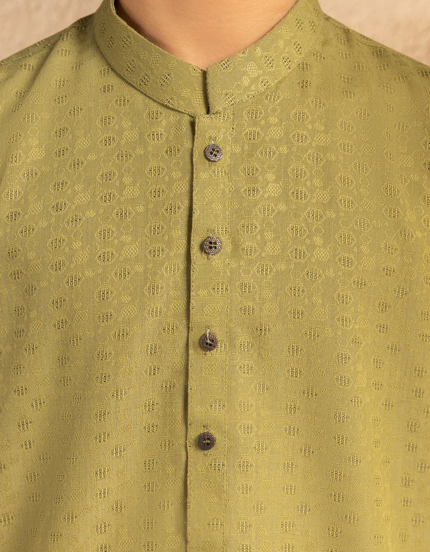 GREEN BLENDED KURTA | JCK-A-39468/S25/JJ9356-PN - Image 2