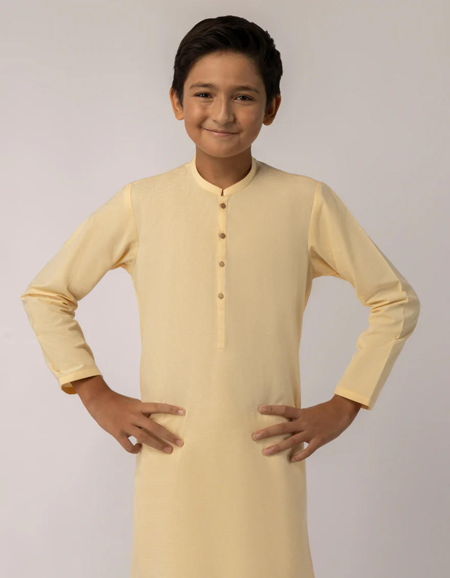 YELLOW COTTON KURTA | JCK-A-39565/S25/JJ10610-CL - Image 2