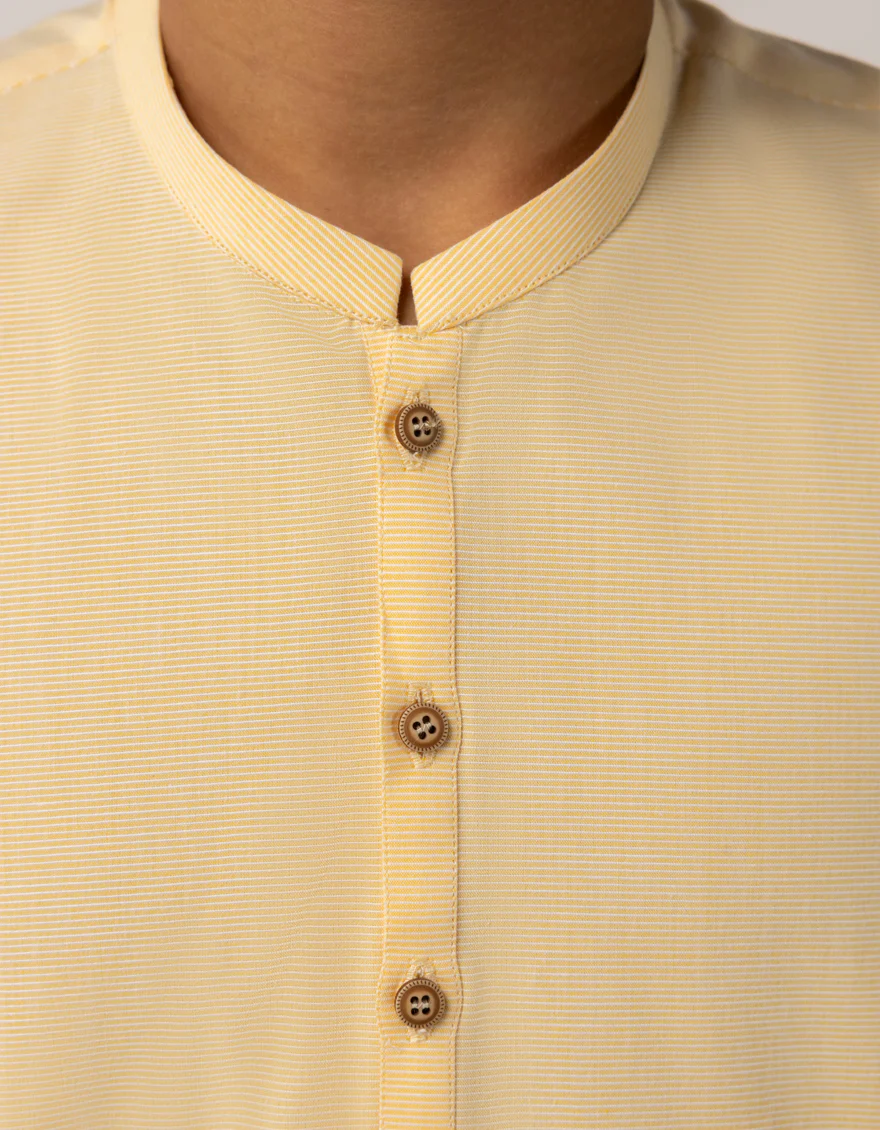 YELLOW COTTON KURTA | JCK-A-39565/S25/JJ10610-CL - Image 3