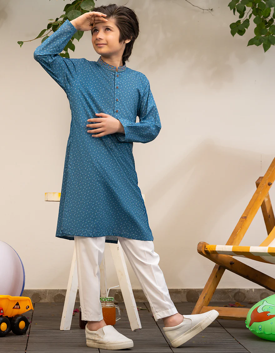 BLUE COTTON KURTA | JCK-A-46610/S25/JJ9774-SF