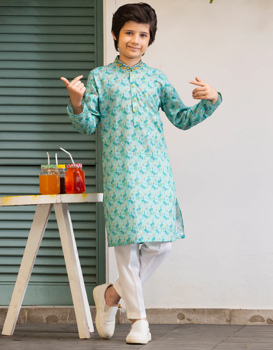 LIGHT GREEN COTTON KURTA | JCK-A-46612/S25/JJ9774-SF