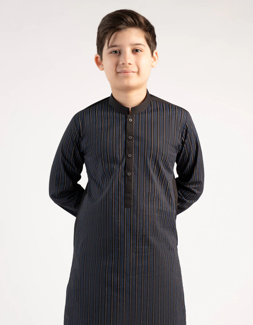 BLACK COTTON KURTA | JCK-A-46850/S25/JJ10548-CL - Image 2