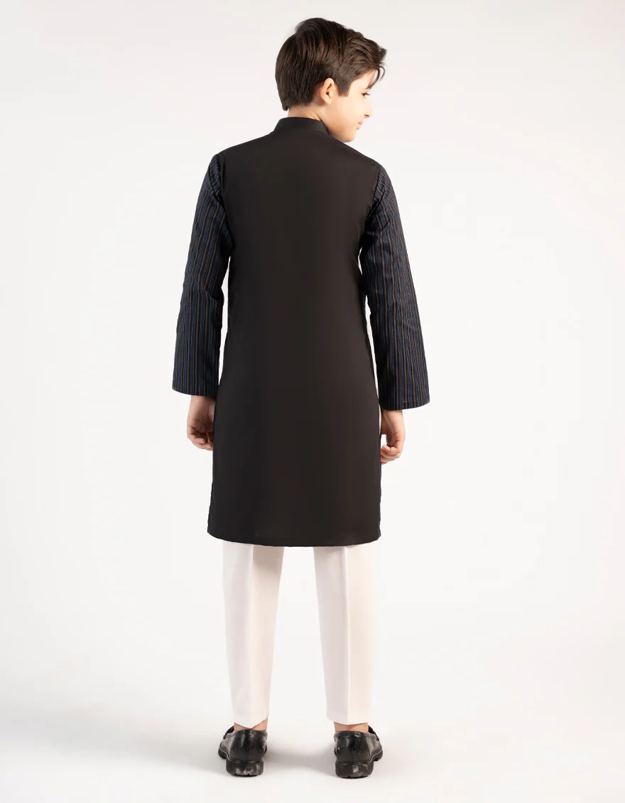 BLACK COTTON KURTA | JCK-A-46850/S25/JJ10548-CL - Image 3