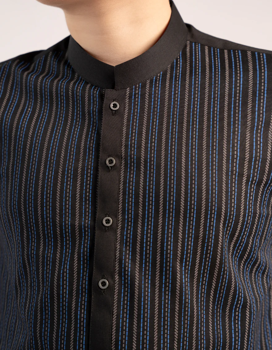 BLACK COTTON KURTA | JCK-A-46850/S25/JJ10548-CL - Image 4