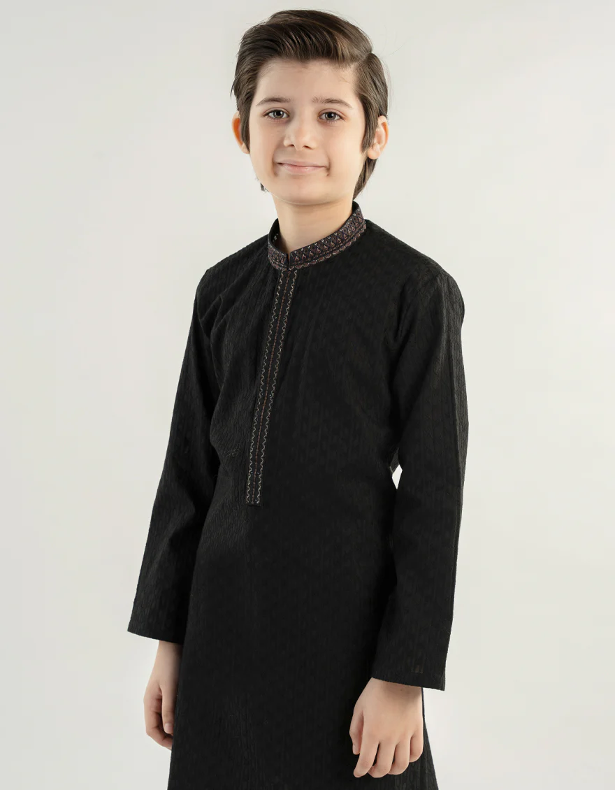 BLACK COTTON KURTA | JCK-A-47316/S24/JJ1096-SF - Image 2