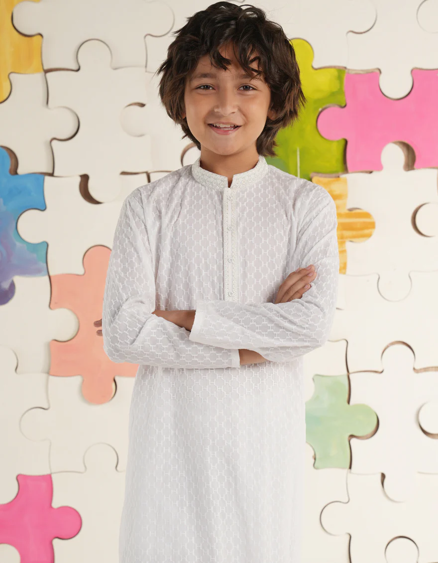 WHITE COTTON KURTA | JCK-A-47317/S24/JJ1098-SF - Image 2