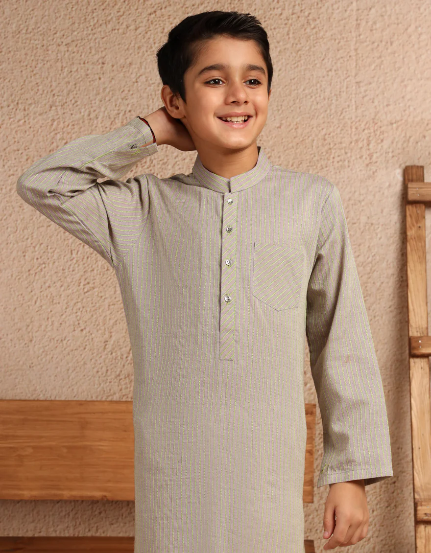 GREY BLENDED KURTA | JCK-A-50140/S25/JJ99 - Image 2
