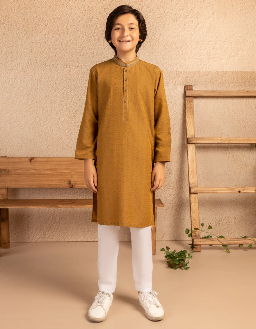 MUSTARD BLENDED KURTA | JCK-A-50312/S25/JJ9356-SF
