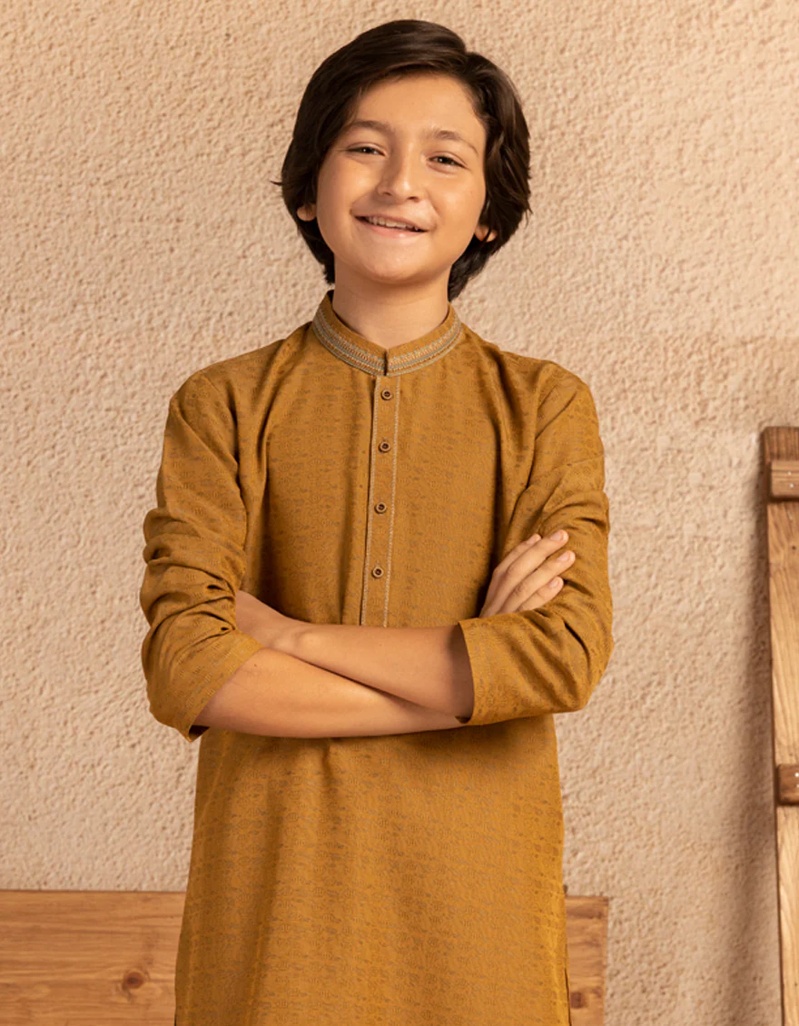 MUSTARD BLENDED KURTA | JCK-A-50312/S25/JJ9356-SF - Image 2