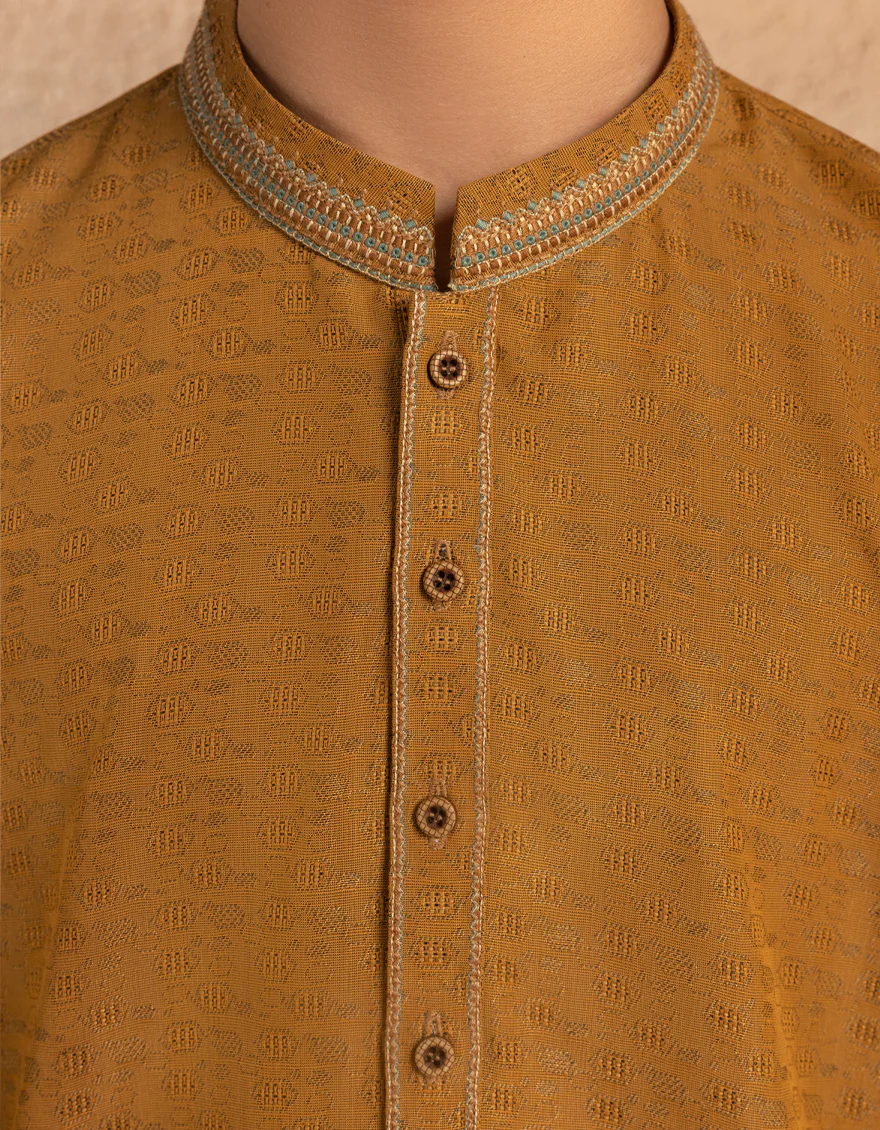 MUSTARD BLENDED KURTA | JCK-A-50312/S25/JJ9356-SF - Image 4