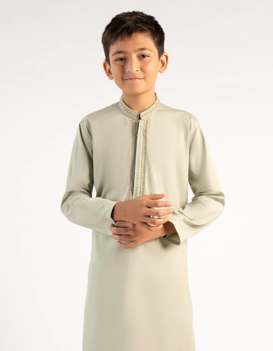 LIGHT GREEN BLENDED KURTA | JCK-A-50317/S25/JJ9285-SF - Image 2