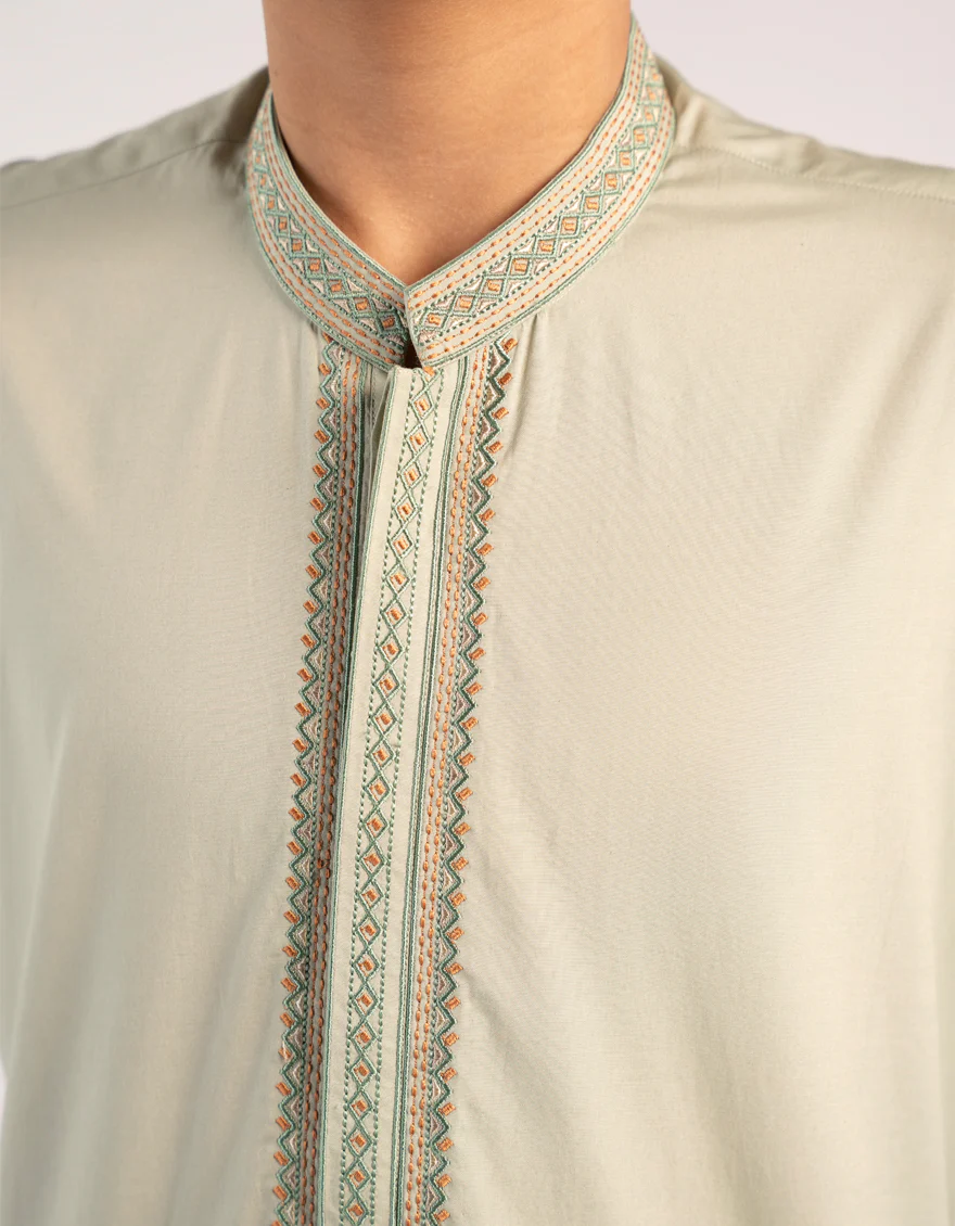 LIGHT GREEN BLENDED KURTA | JCK-A-50317/S25/JJ9285-SF - Image 3