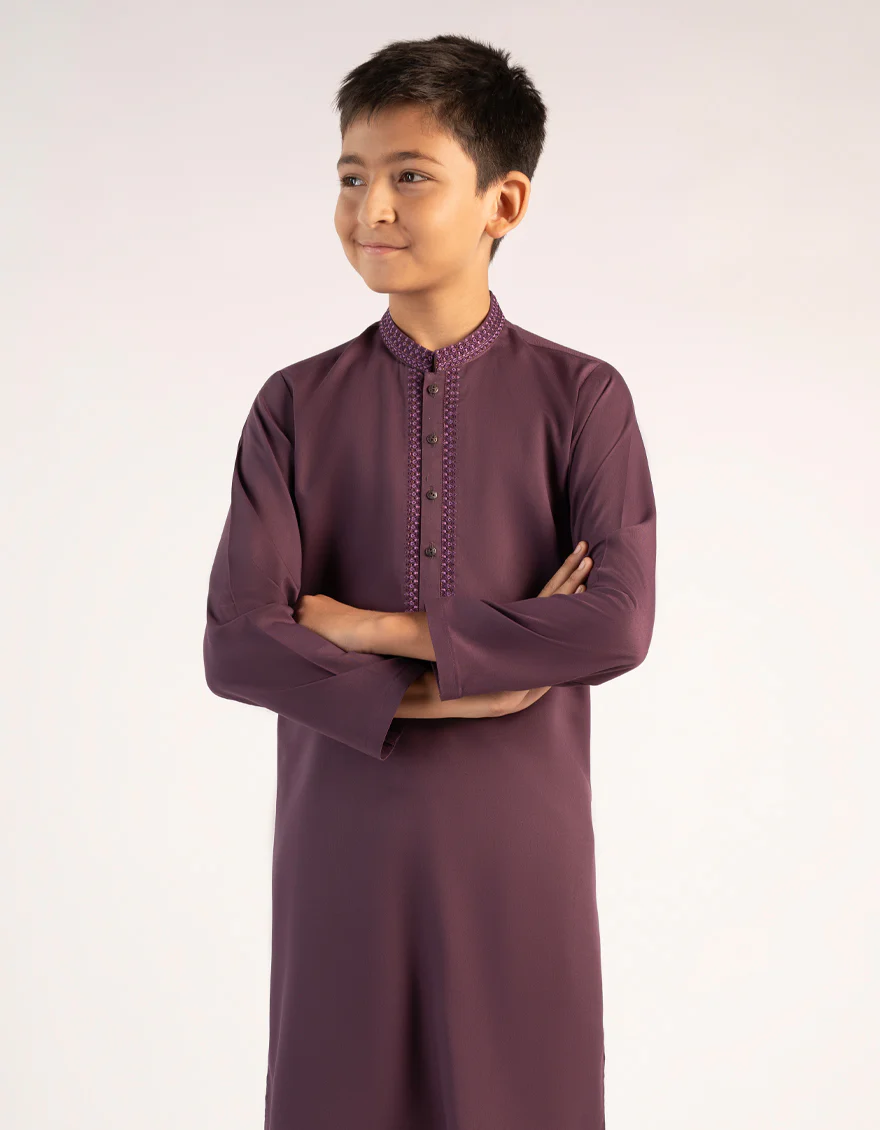 PURPLE BLENDED KURTA | JCK-A-50377/S25/JJ10242-SF - Image 2