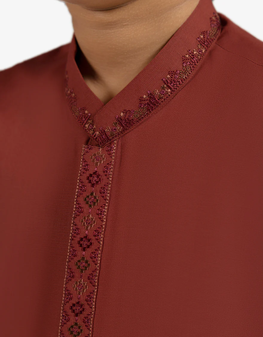 RUST BLENDED KURTA | JCK-A-50478/S26/JJ10244-SF - Image 3