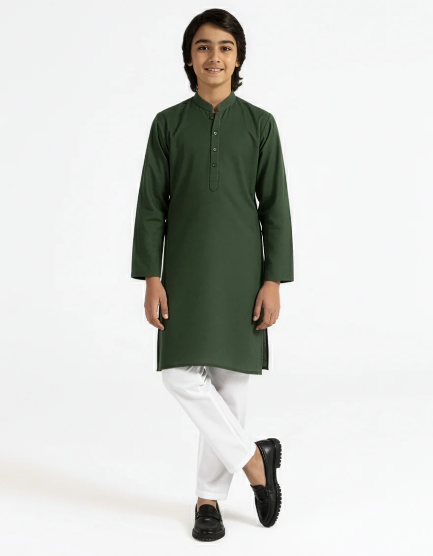 GREEN COTTON KURTA | JCK-A-50536/S26/JJ10448-SF