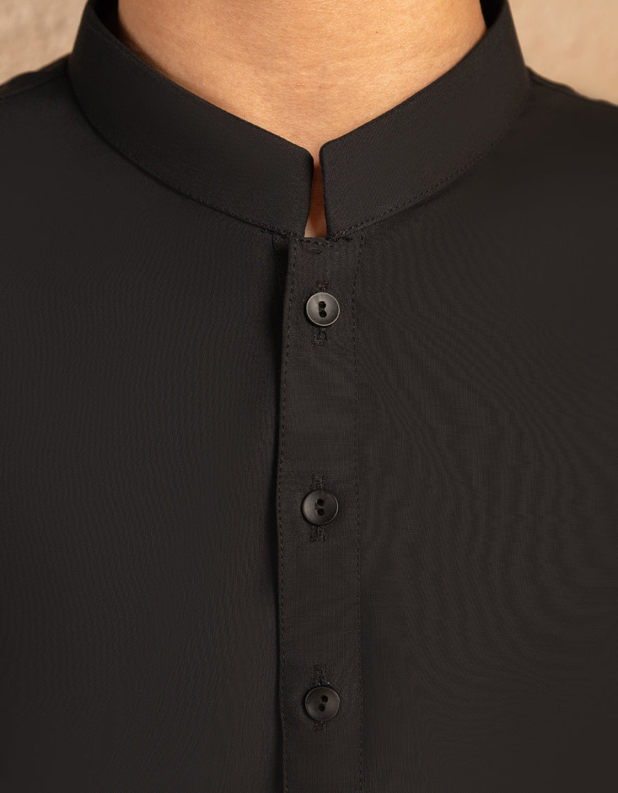 BLACK BLENDED KURTA | JCK-A-90535/S25/JJ9269-PN - Image 3