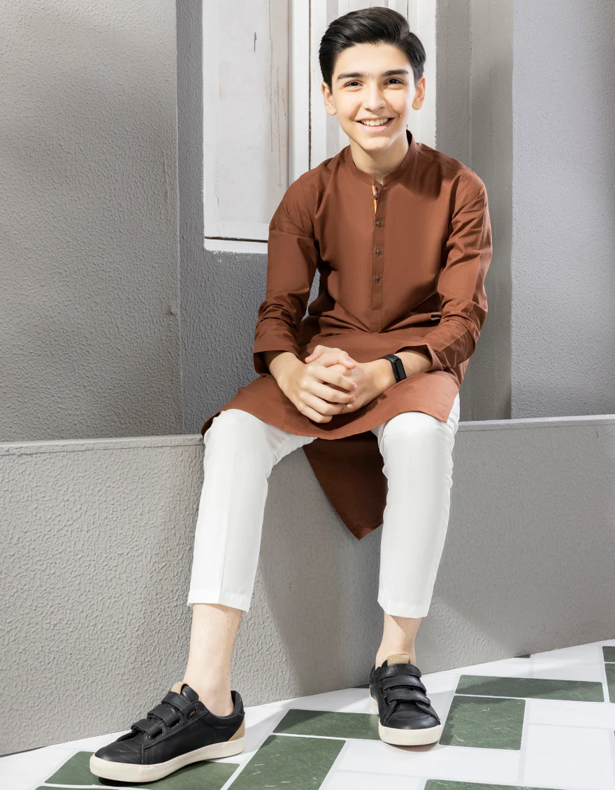 BROWN COTTON KURTA | JCK-A-US-38590/W22/JJ8293-PN - Image 4