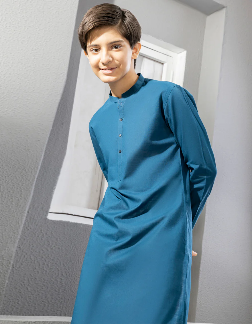 BLUE COTTON KURTA | JCK-A-US-38591/W22/JJ8293-PN - Image 3