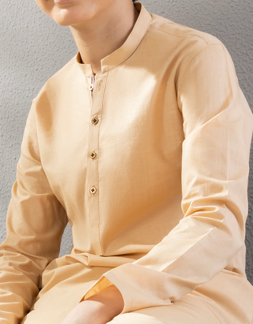 FAWN COTTON KURTA | JCK-A-US-38592/W22/JJ8293-PN - Image 2