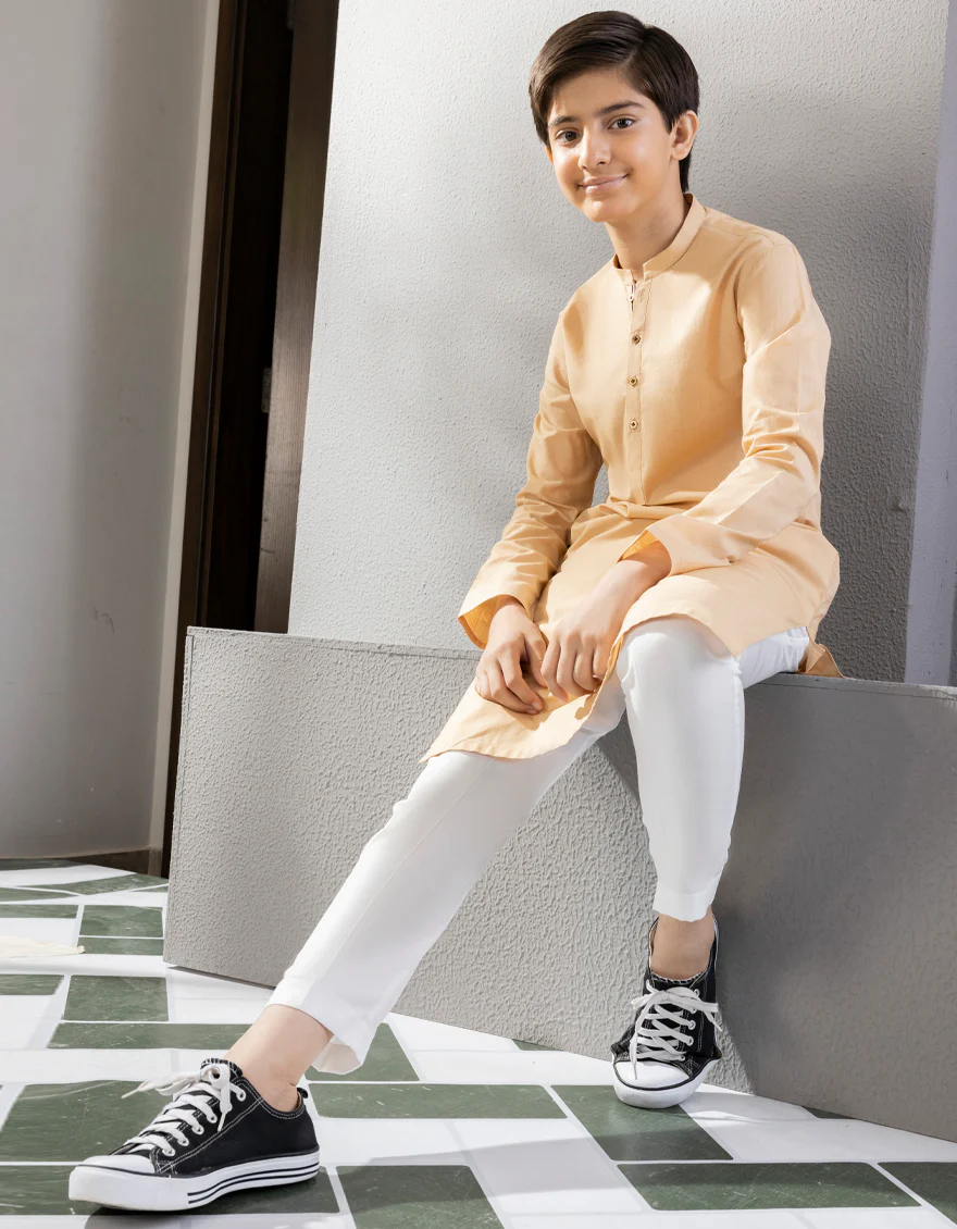 FAWN COTTON KURTA | JCK-A-US-38592/W22/JJ8293-PN - Image 3