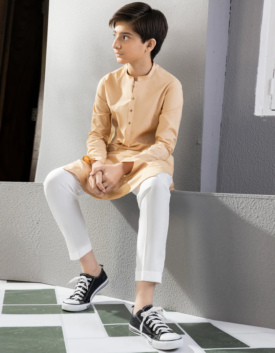 FAWN COTTON KURTA | JCK-A-US-38592/W22/JJ8293-PN - Image 4