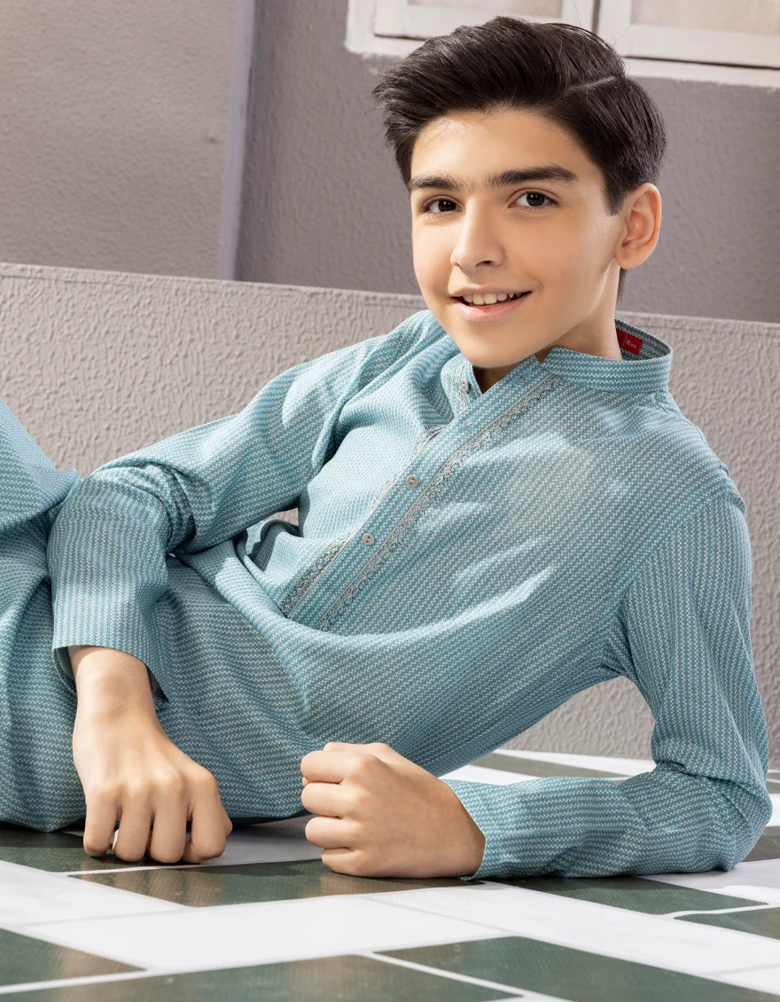 LIGHT BLUE COTTON KURTA | JCK-A-US-38609/W22/JJ7611-SF - Image 3