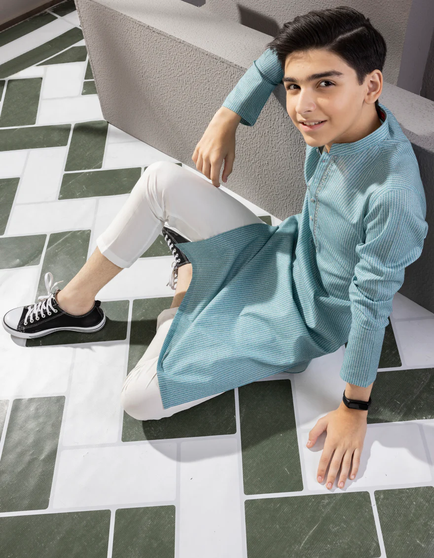 LIGHT BLUE COTTON KURTA | JCK-A-US-38609/W22/JJ7611-SF - Image 5