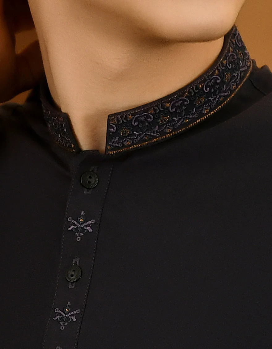 DEEP PURPLE BLENDED KURTA | JCK-A-US-38658/S23/JJ8254-FL - Image 2