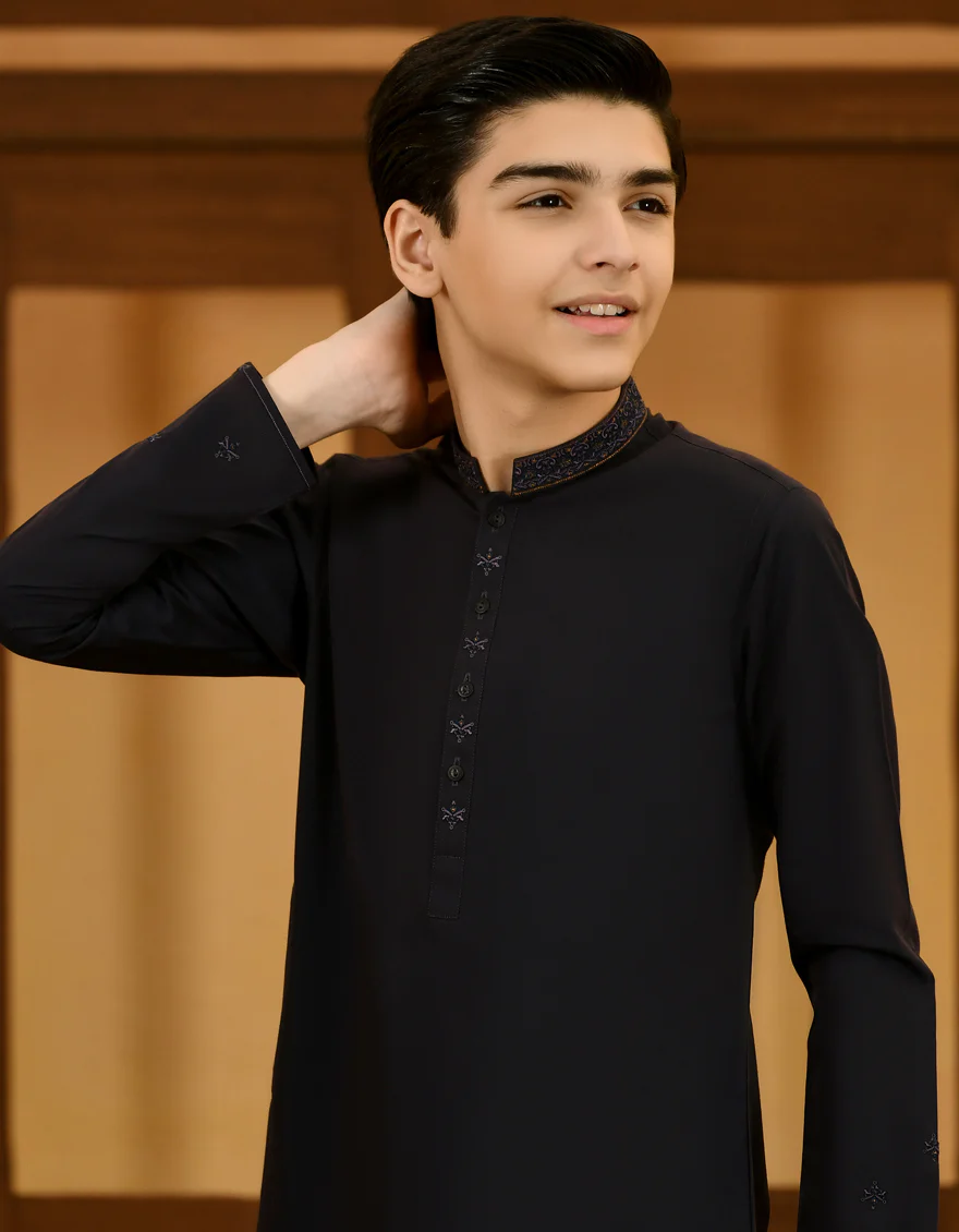 DEEP PURPLE BLENDED KURTA | JCK-A-US-38658/S23/JJ8254-FL - Image 3