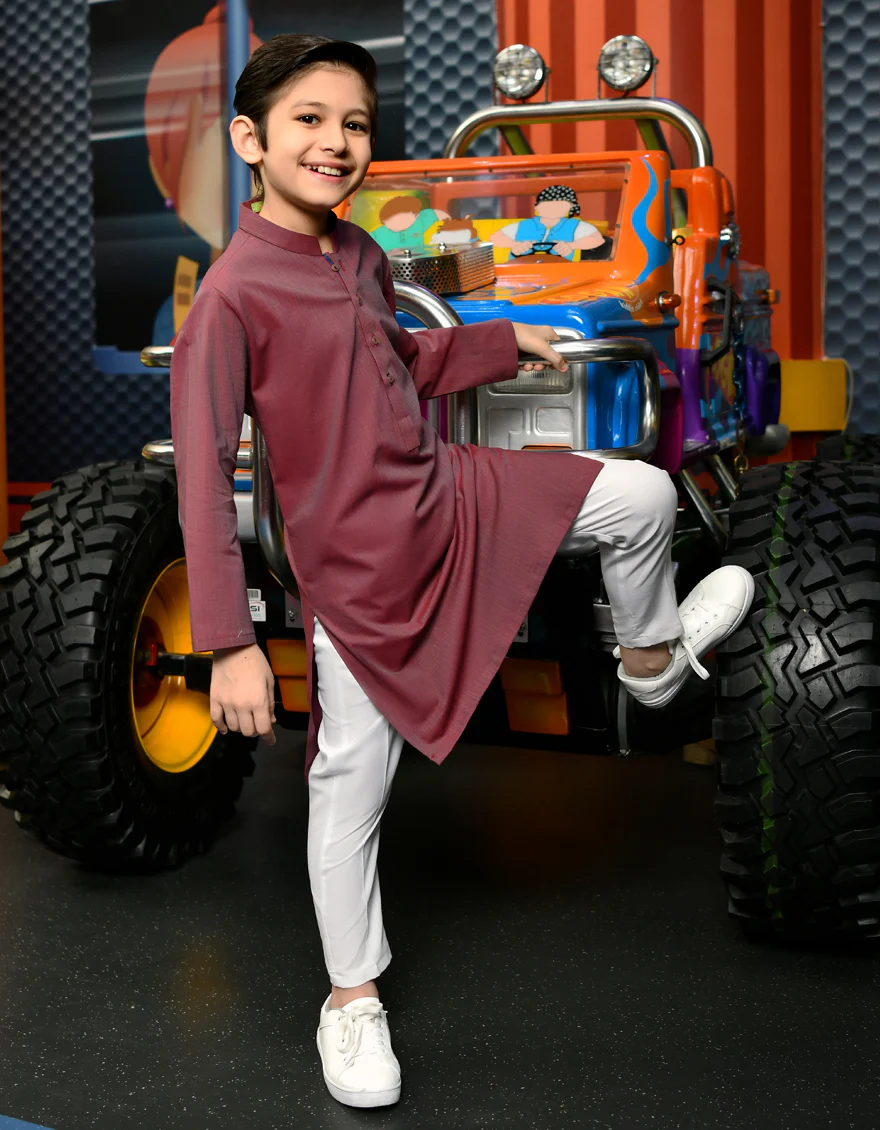 PLUM COTTON KURTA | JCK-A-US-38770/S23/JJ8647-PN - Image 3