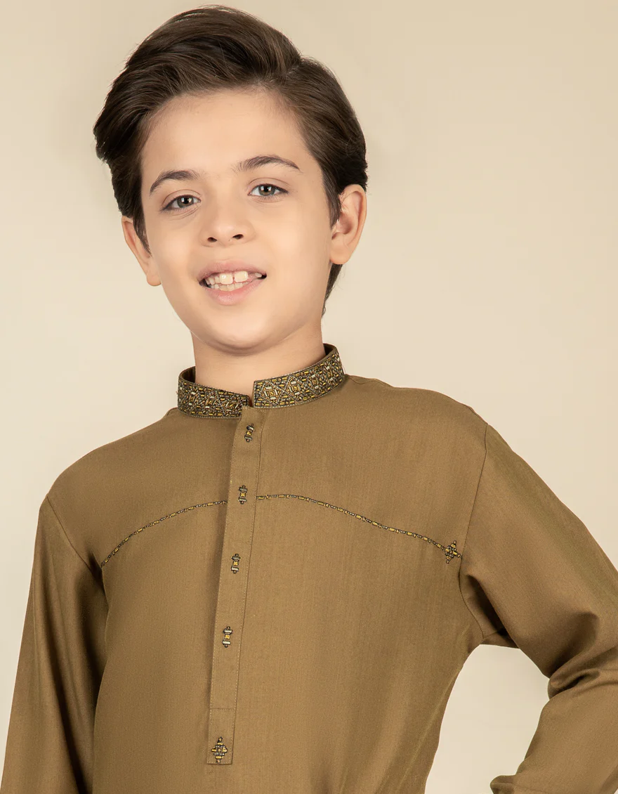 MEHNDI GREEN BLENDED KURTA | JCK-A-US-39308/S22/JJ7610-FL - Image 2