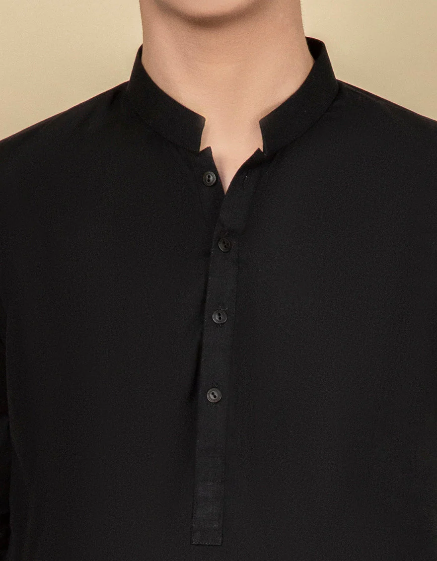 BLACK COTTON KURTA | JCK-A-US-40288/S22/DMR3185-PN - Image 2