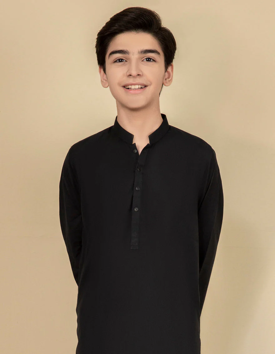 BLACK COTTON KURTA | JCK-A-US-40288/S22/DMR3185-PN - Image 3