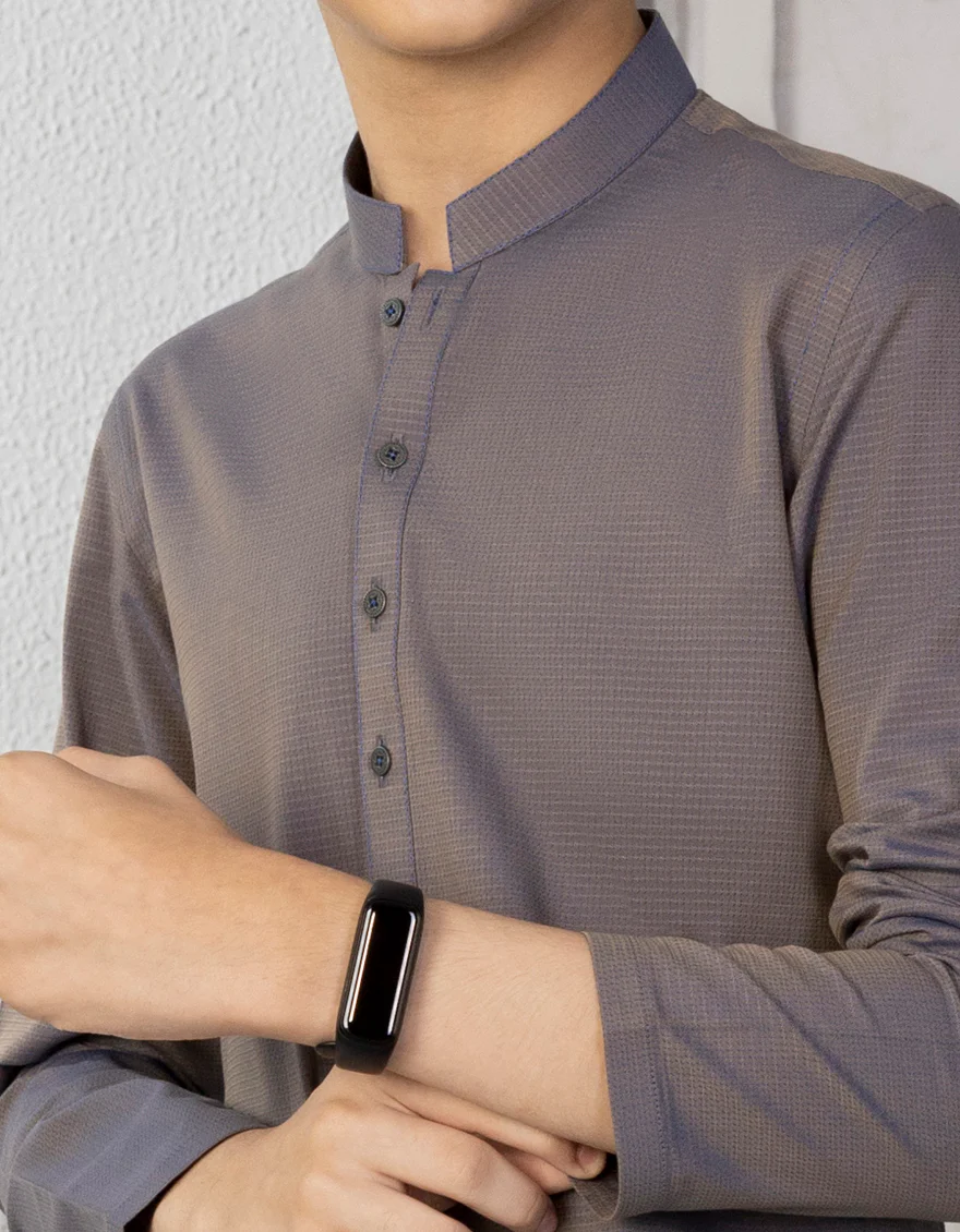 GREYISH BLUE COTTON KURTA | JCK-A-US-41224/S22/JJ8607-PN - Image 2