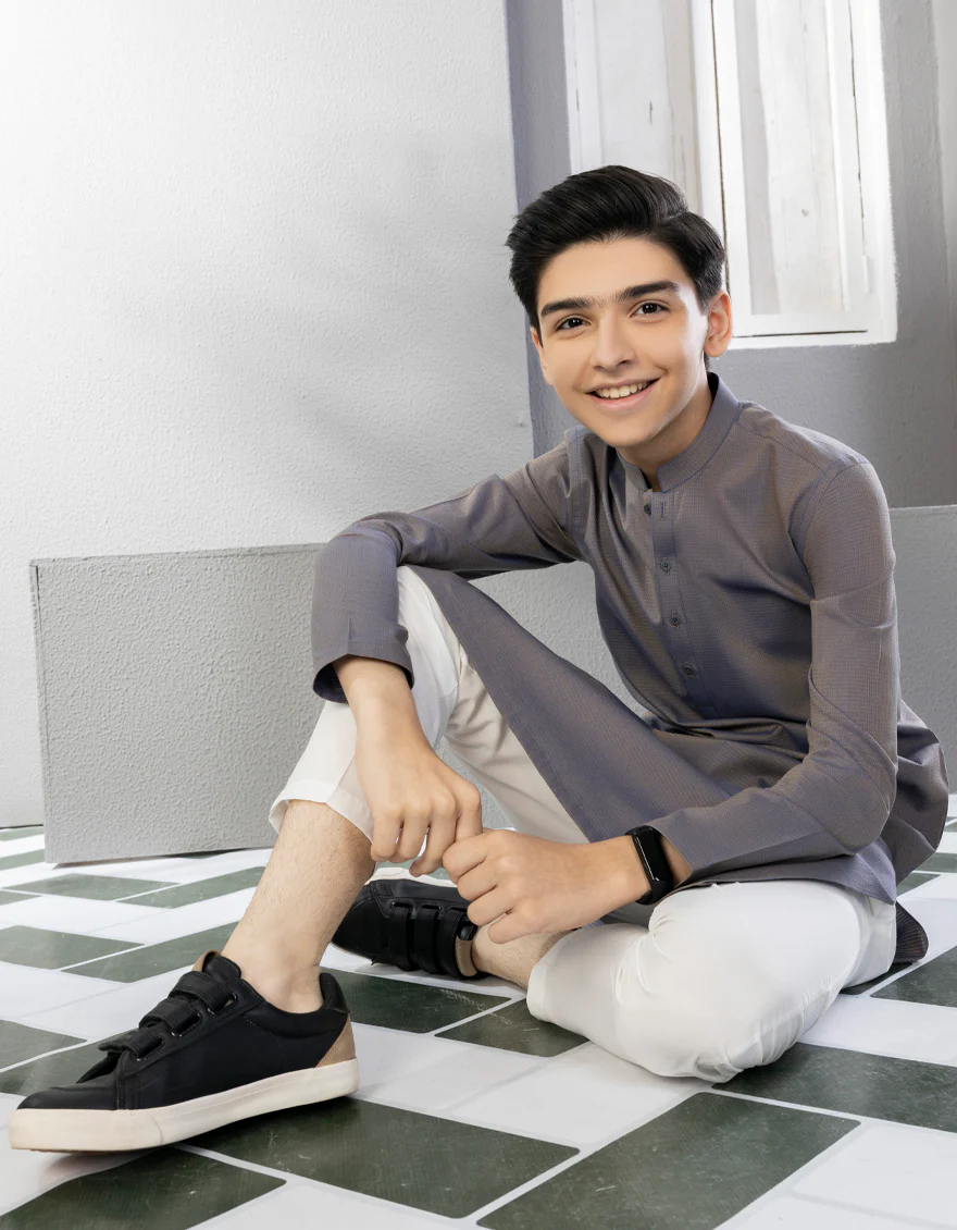 GREYISH BLUE COTTON KURTA | JCK-A-US-41224/S22/JJ8607-PN - Image 5