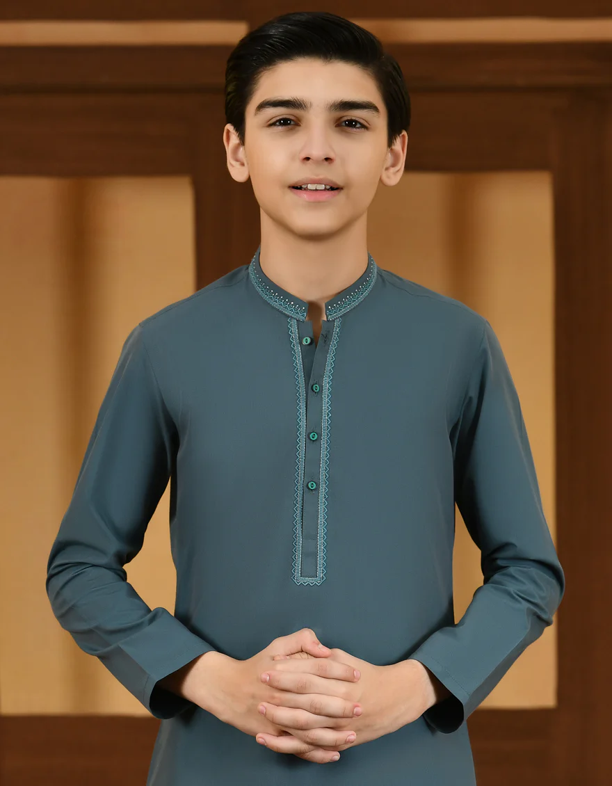 SEA GREEN BLENDED KURTA | JCK-A-US-41245/S23/JJ8254-FL - Image 2