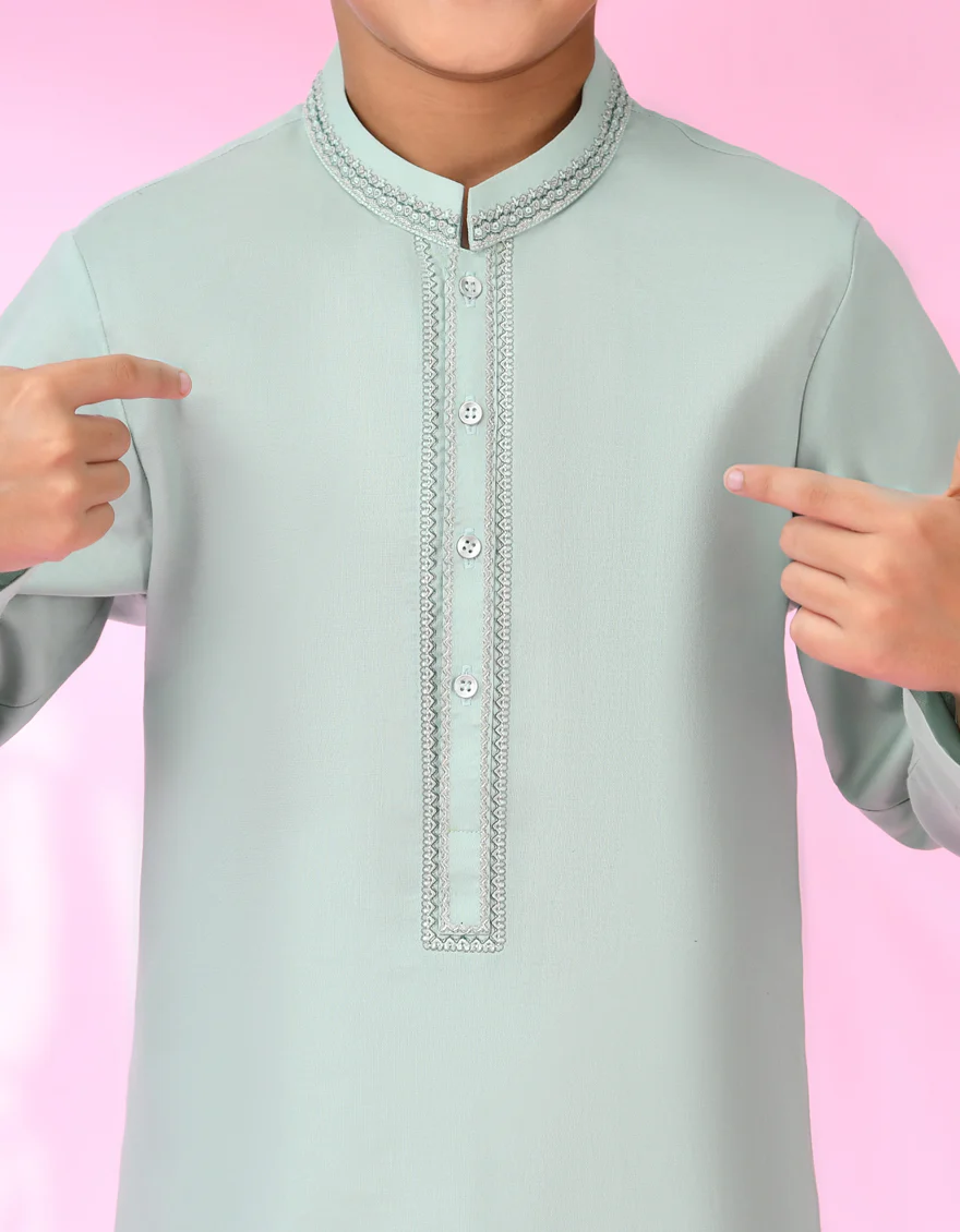 APPLE GREEN COTTON KURTA | JCK-S-38923/S24/JJ8981-SF - Image 2