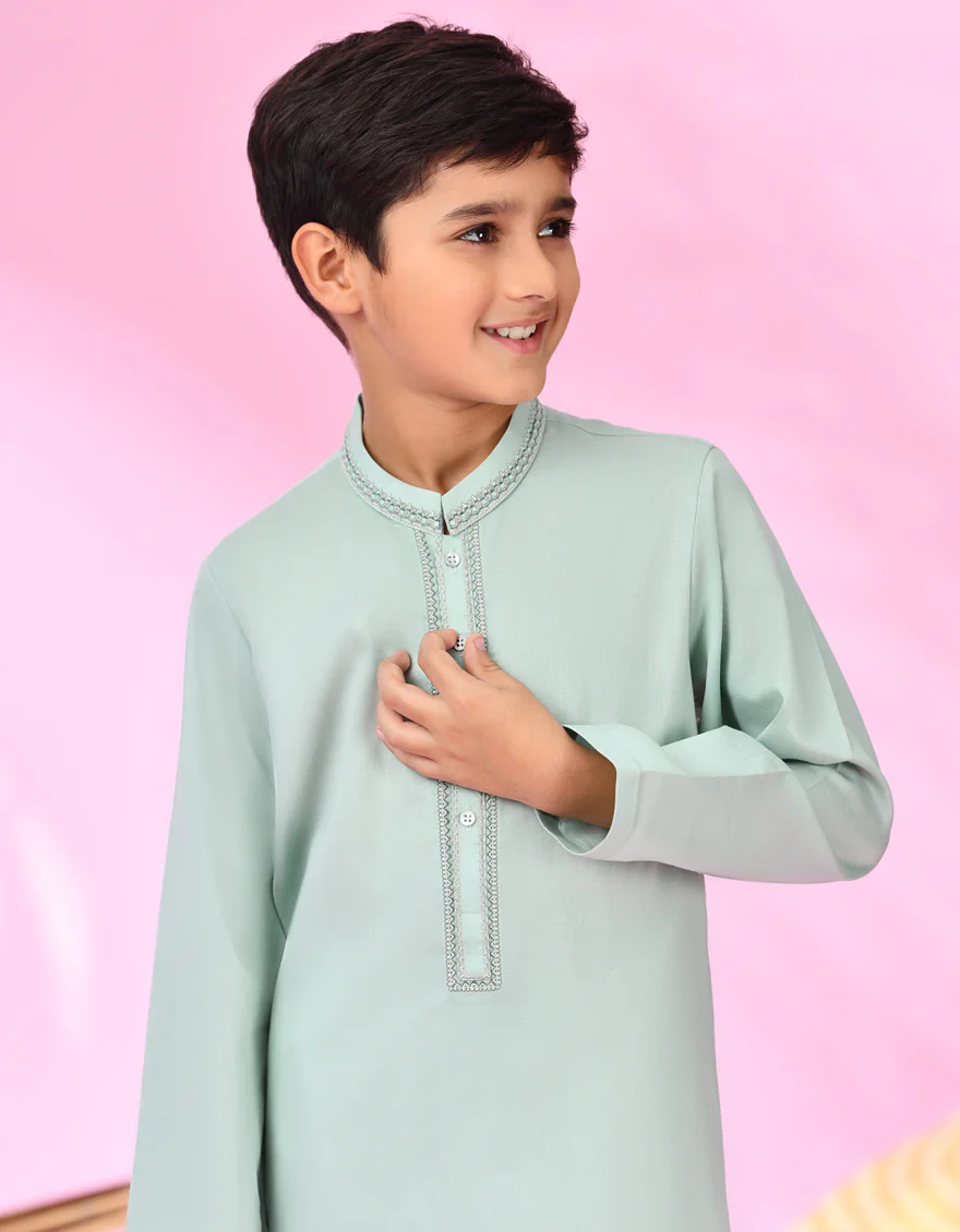 APPLE GREEN COTTON KURTA | JCK-S-38923/S24/JJ8981-SF - Image 3
