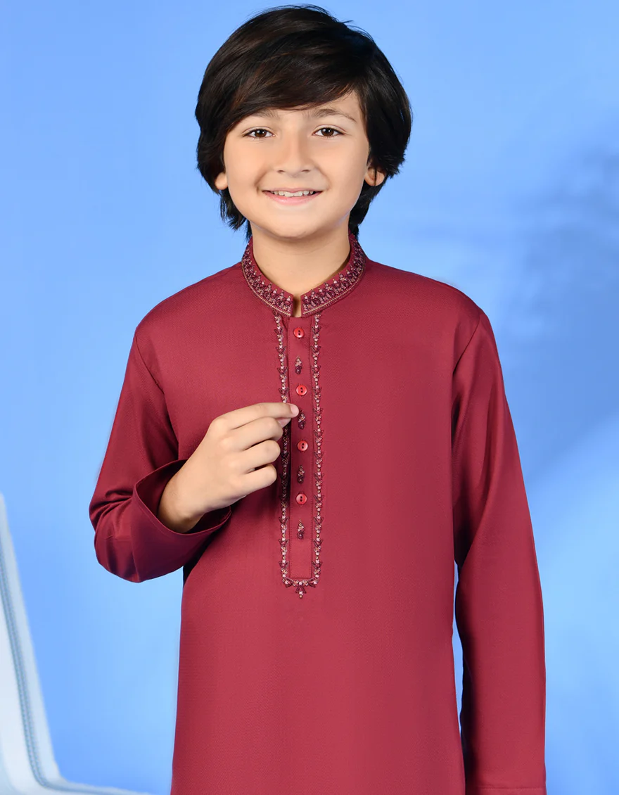 RED BLENDED KURTA | JCK-S-38974/S24/JJ91 - Image 2