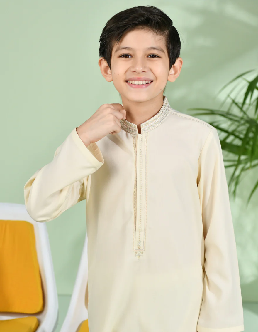 WHITE BLENDED KURTA | JCK-S-38976/S24/JJ9122-FL - Image 4