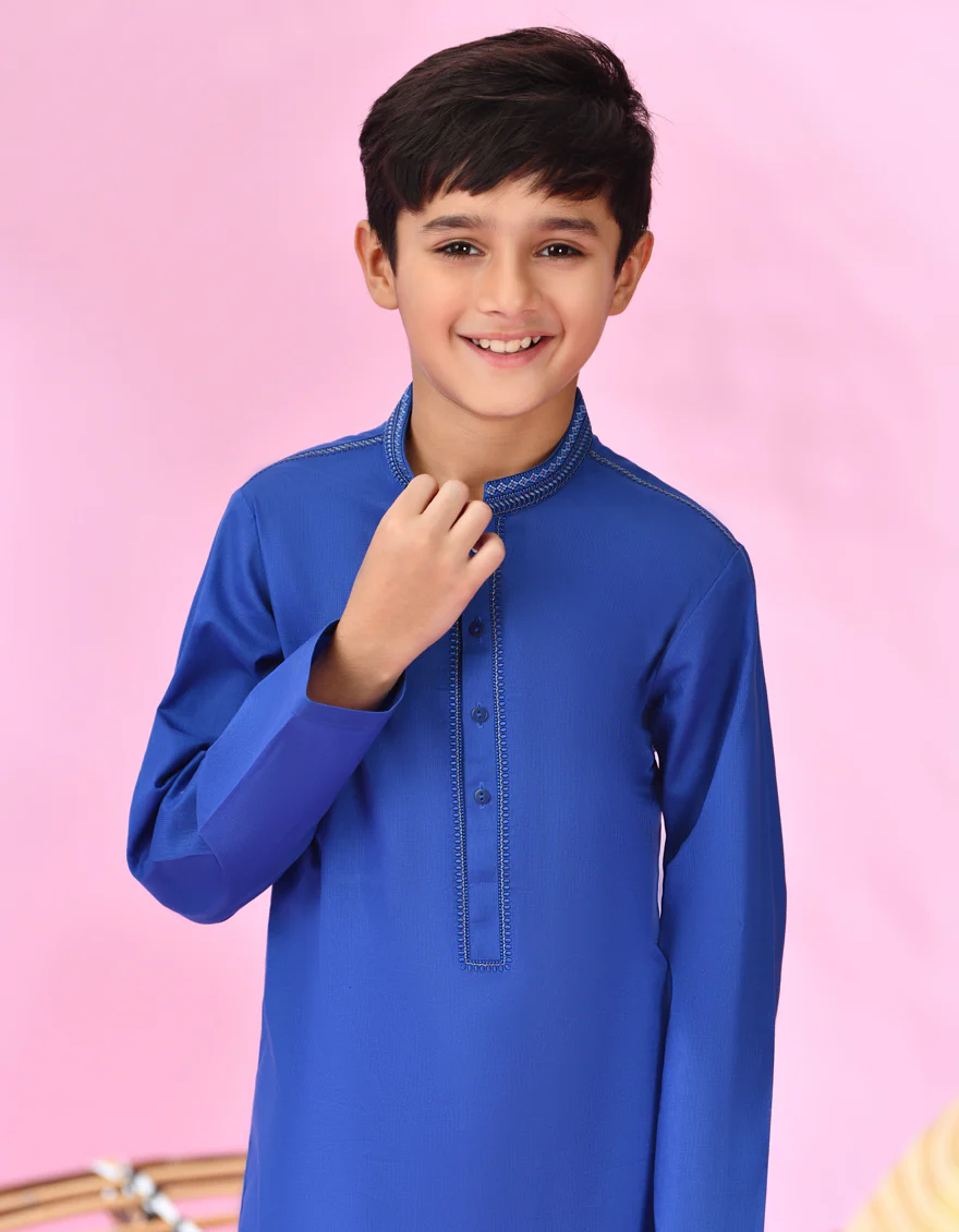 ROYAL BLUE COTTON KURTA | JCK-S-38979/S24/JJ8610-SF - Image 2