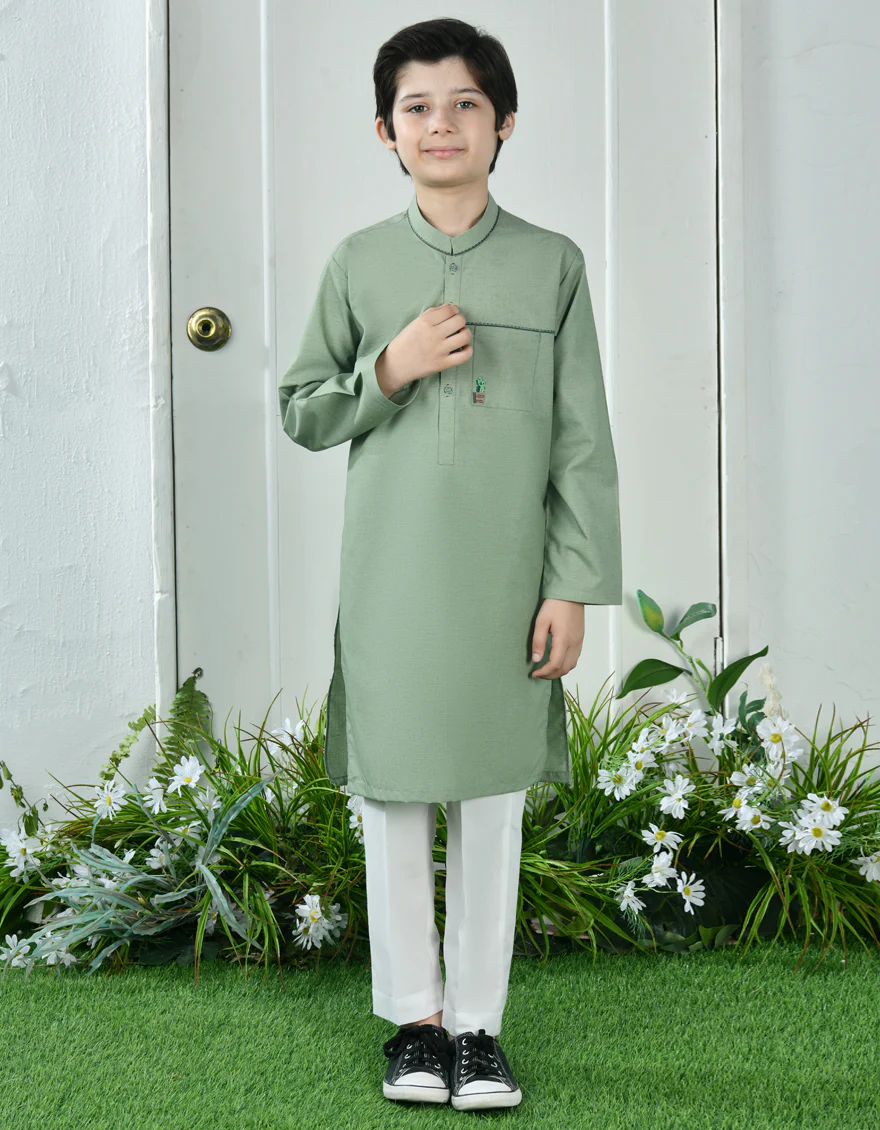 GREEN BLENDED KURTA | JCK-S-39008/S24/JJ87 - Image 3