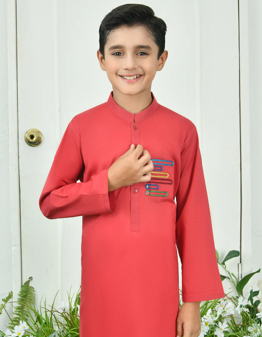 RED COTTON KURTA | JCK-S-39010/S24/JJ8610-CL - Image 2