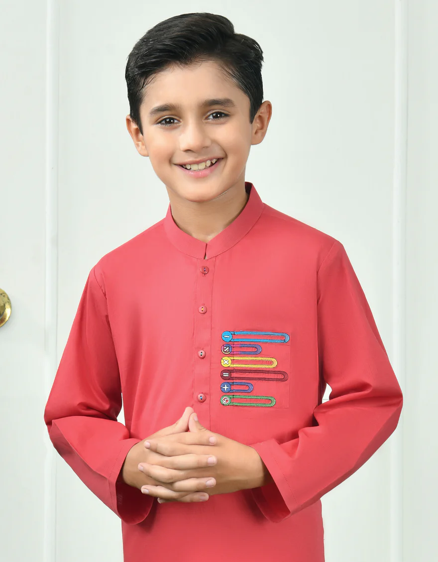 RED COTTON KURTA | JCK-S-39010/S24/JJ8610-CL - Image 3